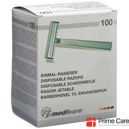 Mediware Disposable razor with blade guard non-sterile green