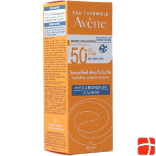 Avène Sunscreen fluid without perfume SPF50+., size 50 ml