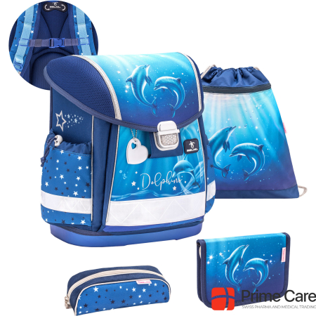 Belmil CLASSY school backpack set Dolphins