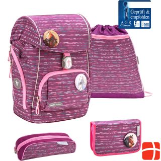 Belmil COMFY school backpack set Stripes Bordeaux