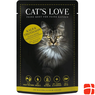 Влажный корм Cat's Love для взрослых с телятиной и индейкой, 12 x 85 г