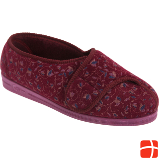 Comfylux Helen Slippers With Velcro Floral Pattern Especially Wide Fit