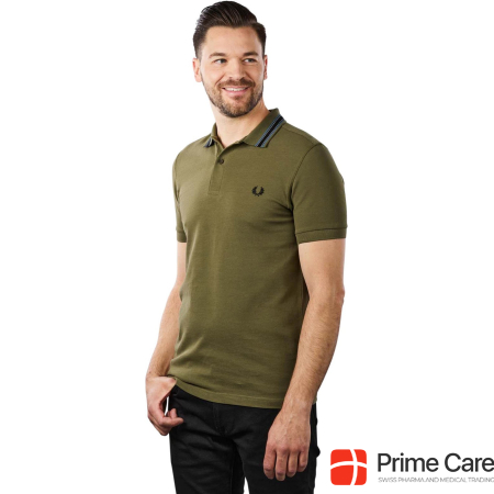 Fred Perry Fred Perry Medal Stripe Polo Shirt military green