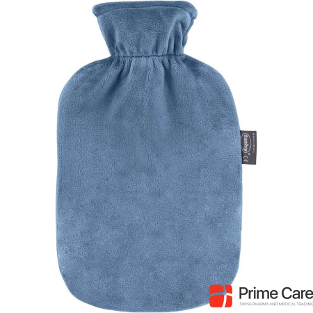 Fashy Hot water bottle fleece cover blue thermoplastic
