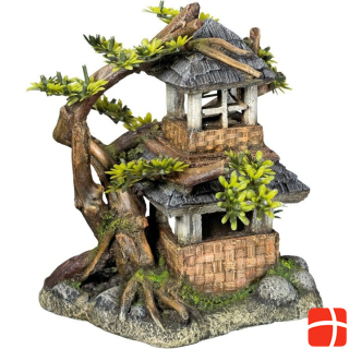 Nobby Aqua Ornaments HOUSE with BONSAI with plants