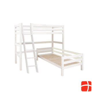 Hoppekids ECO Luxury Bunk Bed Angle 90x200cm with Sloping Ladder, White