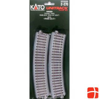 Kato H0 Set of 4 Curved Track R490-22.5°