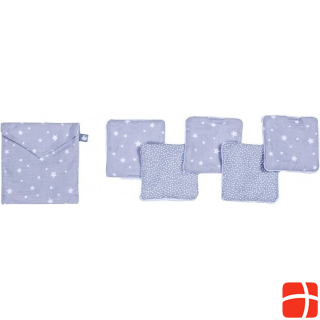 BB & Co BB&Co 5 reusable cotton wipes in a bag, stars grey-white