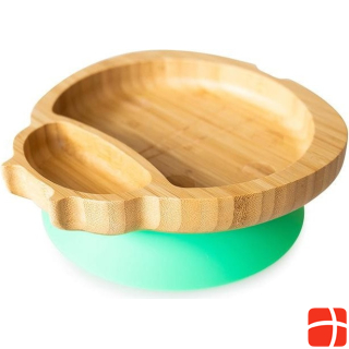 Eco rascals Bamboo plate with suction cup, ladybird green