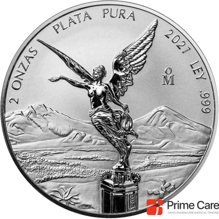 Banco de México Silver Libertad Victory Goddess 2 oz - Reverse Proof - 2021