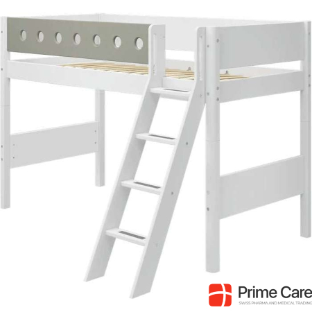 Flexa Medium height bed White with sloping ladder