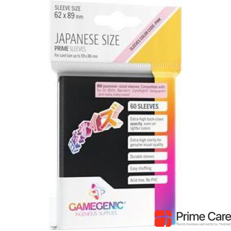Gamegenic GGS10116ML - PRIME sleeves in Japanese size, black (60 sleeves)