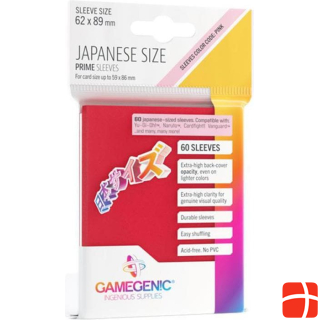Gamegenic GGS10118ML - PRIME sleeves Japanese size, red (60 sleeves)