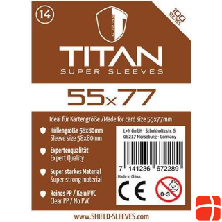 Dragon Shield 1026272 - Titanium - 100 Super Sleeves for card size 55 x 77 mm