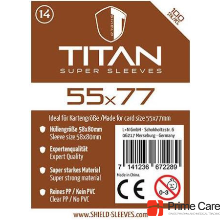 Dragon Shield 1026272 - Titanium - 100 Super Sleeves for card size 55 x 77 mm