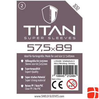 Dragon Shield 1024471 - Titanium - 100 Super Sleeves for card size 57.5 x 89 mm