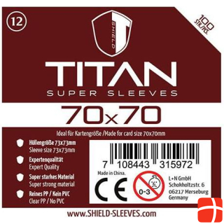 Dragon Shield 1024476 - Titanium - 100 Super Sleeves for card size 70 x 70 mm