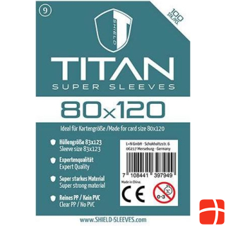 Dragon Shield 1024478 - Titan - 100 Super Sleeves for card size 80 x 120 mm