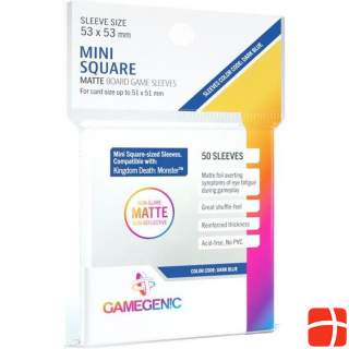 Gamegenic GGS10062 - МАТОВЫЕ мини-футляры квадратного размера 53 x 53 мм - прозрачные (50 рукавов)