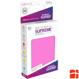 Ultimate Guard UGD010600 - Supreme UX 60 Card Sleeves Japanese Size, matte pink