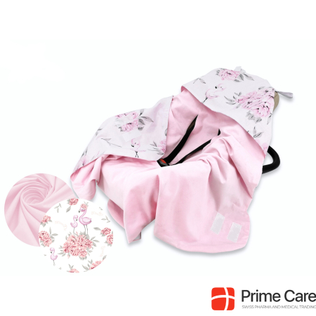 BabyNest Car Seat Blanket Peonies Pink