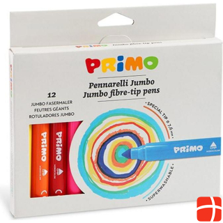 Primo Jumbo Assorted Fibre Pens, 12 pieces