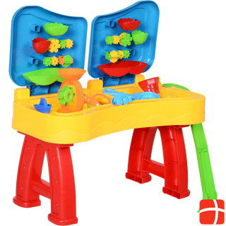Homcom Children's sandbox table with 31-piece accessories