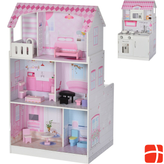 Homcom Doll's House and Play Kitchen