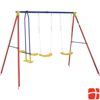 Outsunny Children's swing with 2 swings and a seesaw