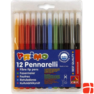 Primo Fibre Pens Assorted, 12 pieces