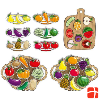 Монтессори Развивающая игра для детей, пластиковые карты на липучке - фрукты и овощи