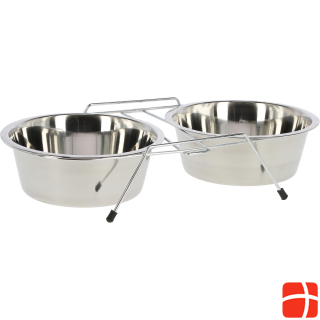 Kerbl Double bowl stand incl. 2 x 900 ml bowl