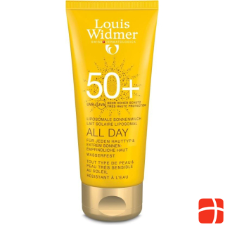 Louis Widmer ALL DAY 50+ sunscreen perfumed tube, size suntan cream, SPF 50+, 100 ml