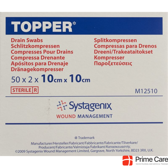 Topper Schlitzkompressen 10x10cm Steril 50 Beutel 2 Stück buy online