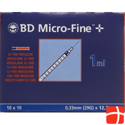 BD Microfine+ U100 Insulin Spritze 0.33mm X 12.7mm 100x 1ml