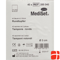 Mediset IVF Rundtupfer 3cm Steril 40 Beutel 2 Stück