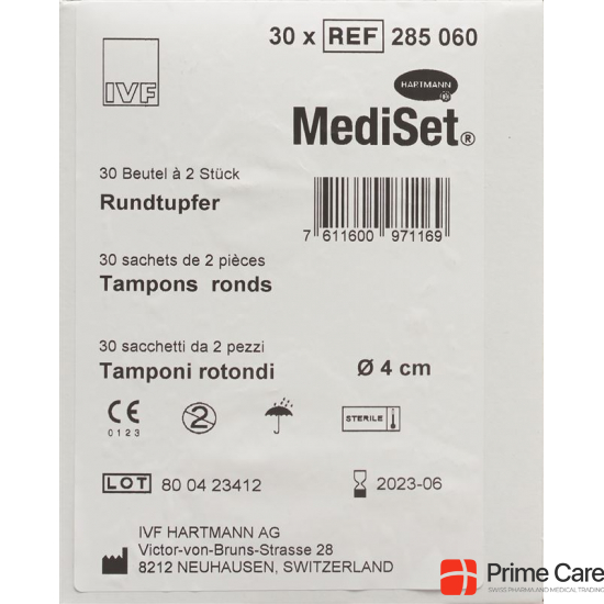 Mediset IVF Rundtupfer 4cm Steril 30 Beutel 2 Stück buy online