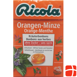 Ricola Orangen-Minze Kräuterbonbons ohne Zucker Box 50g