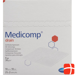 Medicomp Drain Vlieskompressen 10x10cm Steril 25 Beutel 2 Stück