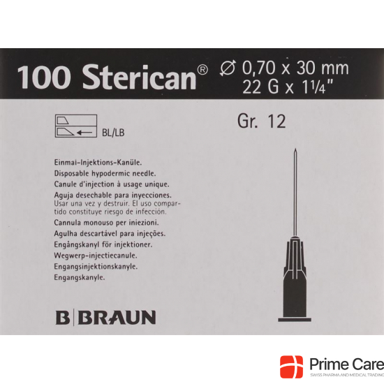 Sterican Nadel 22g 0.70x30mm Schwarz Luer 100 Stück buy online