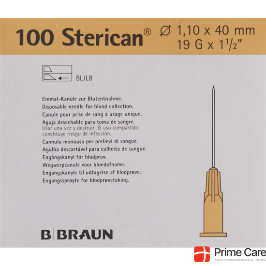 Sterican Nadel 19g 1.10x40mm Elfenb Luer 100 Stück buy online