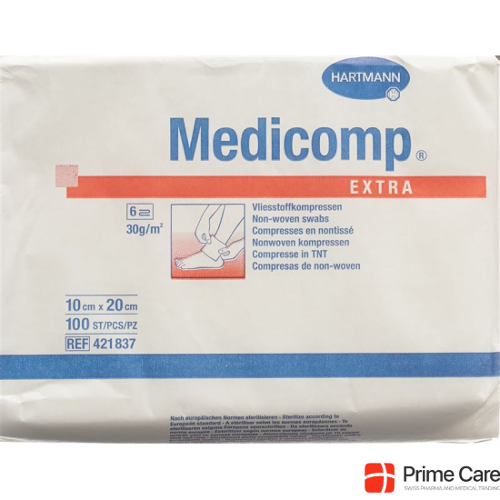 Medicomp Extra Vlieskompressen 10x20cm Nicht Steril 100 Stück buy online
