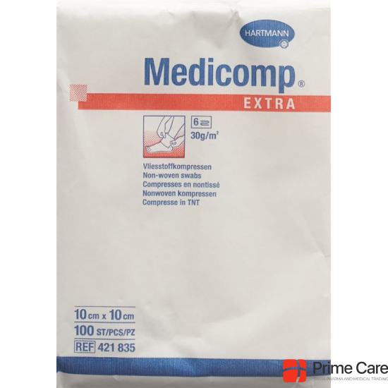 Medicomp Extra Vlieskompressen 10x10cm Nicht Steril 100 Stück buy online