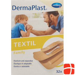 Dermaplast Textil Family Strip 3 Sizes 32 Pieces