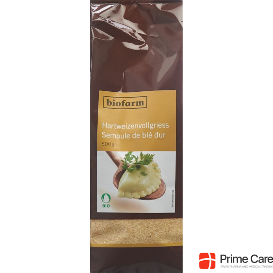 Biofarm Hartweizenvollgries Knospe Beutel 500g buy online