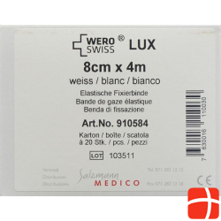 Wero Lux Elastische Fixierbinde 4mx8cm Weiss 20 Stück