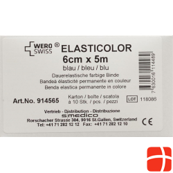 Wero Elasticolor Elastische Binde 5mx6cm Blau 10 Stück