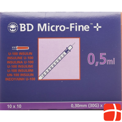 BD Microfine+ U100 Insulin Spritzen 0.30mm x 8mm 100x 0.5ml