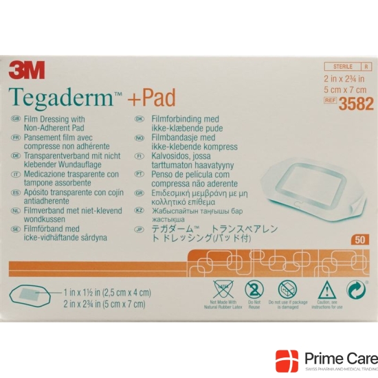 3M Tegaderm + Pad 5x7cm / Wundkissen 2.5x4cm 50 Stück buy online