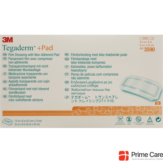 3M Tegaderm + Pad 9x20cm / Wundkissen 4.5x15cm 25 Stück buy online